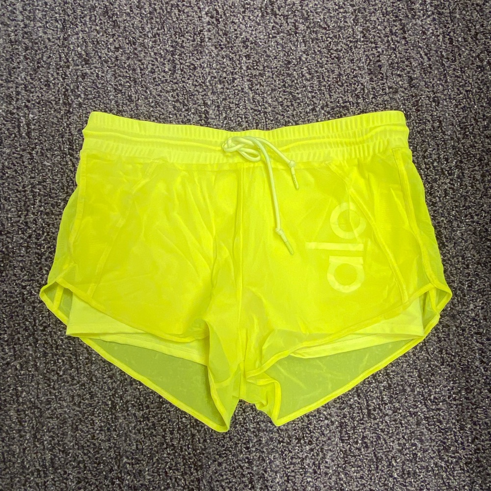 Neon yellow workout shorts